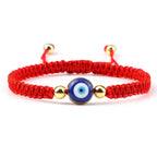 Geflochtenes Armband gegen den bösen Blick Blau Rot und Gold