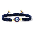 Geflochtenes Armband gegen den bösen Blick Blau Blau und Gold