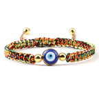 Geflochtenes Armband gegen den bösen Blick Blau Mehrfarbig und Gold