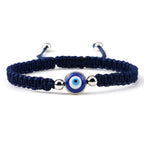 Geflochtenes Armband gegen den bösen Blick Blau Blau und Silber