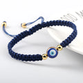 Geflochtenes Armband gegen den bösen Blick Blau Blau und Gold