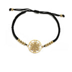 Buntes Damenarmband Metatrons Würfel schwarz