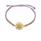 Buntes Damenarmband Metatrons Würfel violett