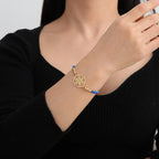Buntes Damenarmband Metatrons Würfel blau