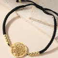 Buntes Damenarmband Metatrons Würfel schwarz