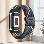 Geflochtenes Armband für Fitbit Charge 5, Charge 6 Uhr schwarz orange blau