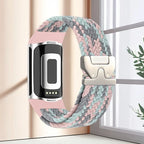 Geflochtenes Armband für Fitbit Charge 5, Charge 6 Uhr rosa grau