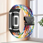 Geflochtenes Armband für Fitbit Charge 5, Charge 6 Uhr Regenbogen