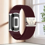 Geflochtenes Armband für Fitbit Charge 5, Charge 6 Uhr bordeaux