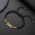 Geflochtener Armband Dreifacher Mond Hexerei Wicca Gliederkette schwarz