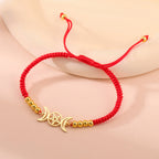 Geflochtener Armband Dreifacher Mond Hexerei Wicca Gliederkette rot