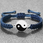 Geflochtenes Yin Yang Armband blau und silber