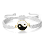 Geflochtenes Yin Yang Armband weiß und gold