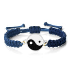 Geflochtenes Yin Yang Armband blau und silber