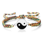 Geflochtenes Yin Yang Armband mehrfarbig und silber