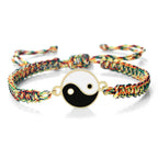 Geflochtenes Yin Yang Armband mehrfarbig und gold