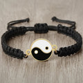Geflochtener Yin Yang Armband schwarz und gold