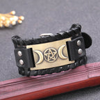 Dreifachmond Armband aus Leder Hexerei Wicca 7