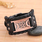 Dreifachmond Armband aus Leder Hexerei Wicca 8