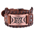 Dreifachmond Armband aus Leder Hexerei Wicca 11