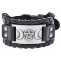Dreifachmond Armband aus Leder Hexerei Wicca 6