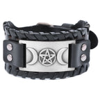 Dreifachmond Armband aus Leder Hexerei Wicca 6
