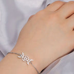 Armband Dreifacher Mond Hexerei Wicca Gliederkette Silber