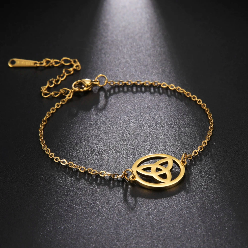 Armband Triquetra Knoten der keltischen Dreifaltigkeit Gold