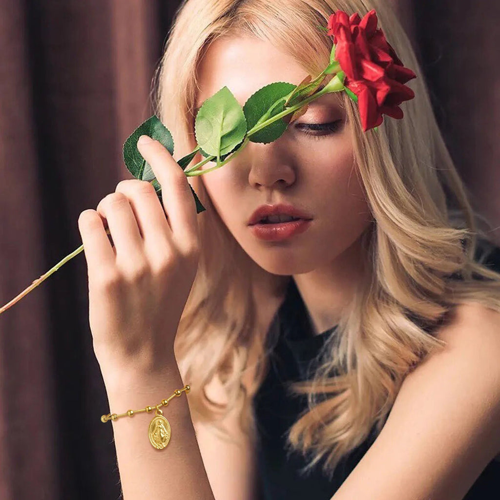 Armband Jungfrau Maria christliches Gourmet-Goldarmband