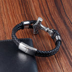 Schwarzes gedrehtes Anker-Armband