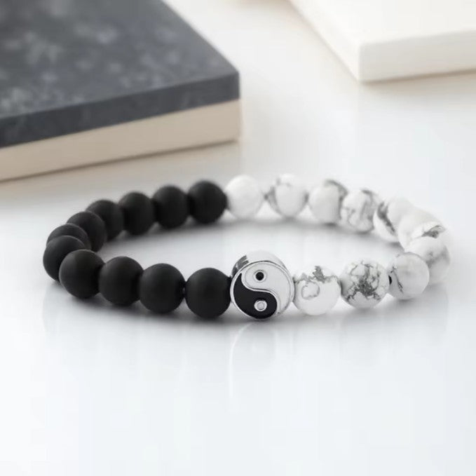 Bicolor Yin Yang Armband für Herren und Damen 
