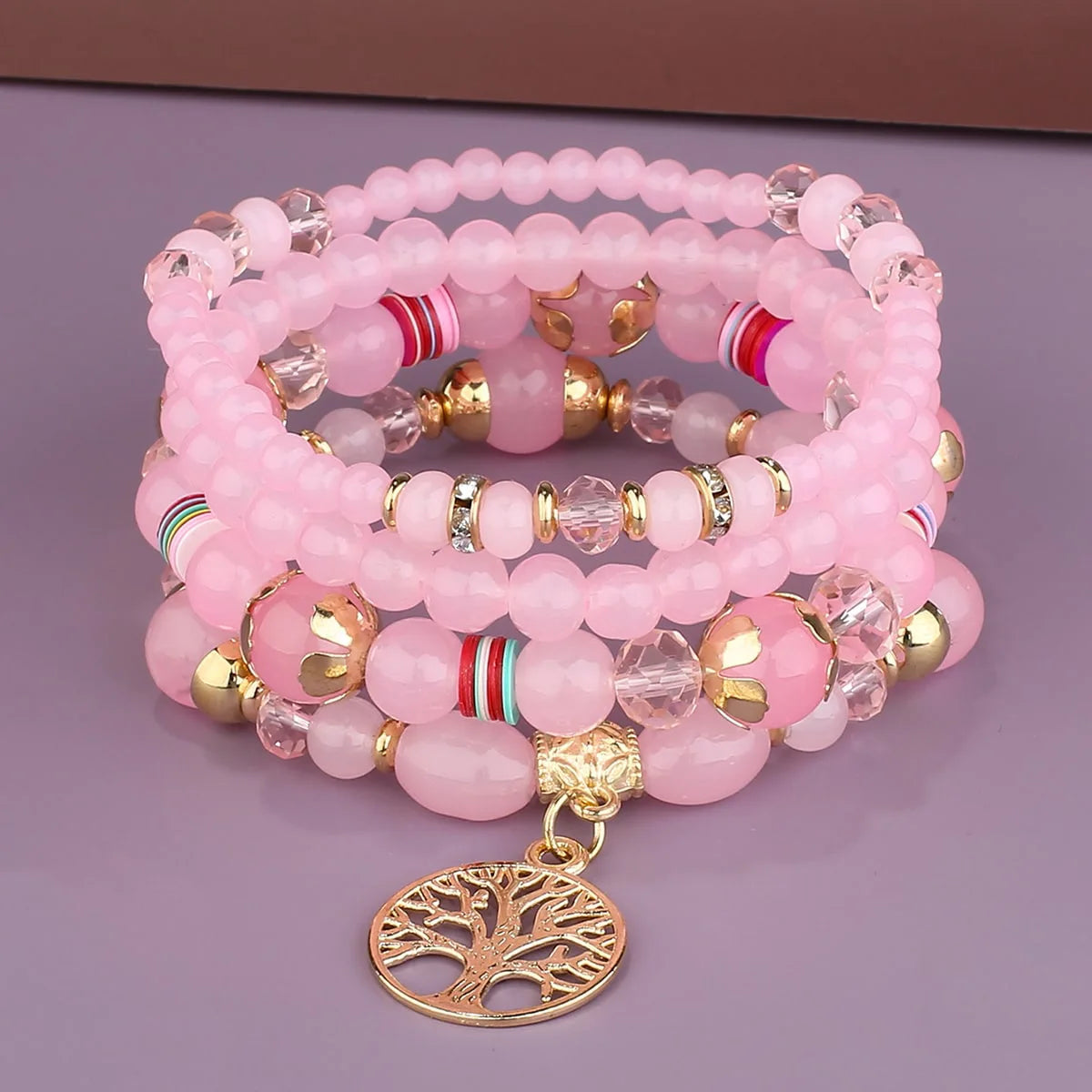 Armbänder mit rosa Lebensbaum