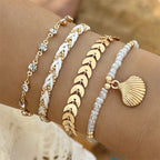 Boho-Stil Armbänder weiß
