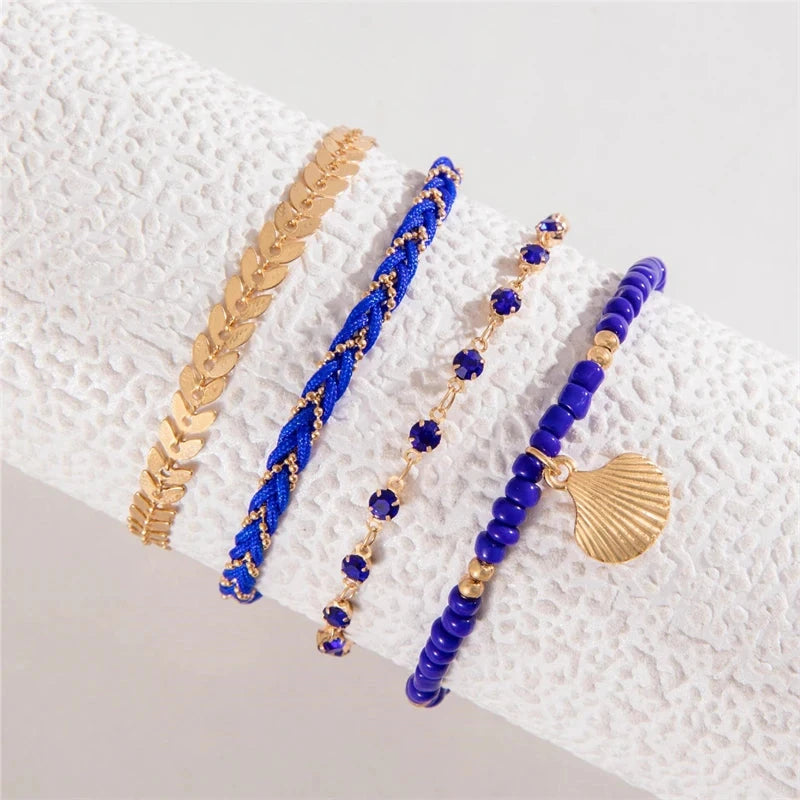Boho-Stil Armbänder blau