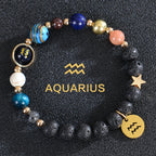 Lava-Stein-Armbänder 12 Sternbilder Astrologische Zeichen des Tierkreises Wassermann