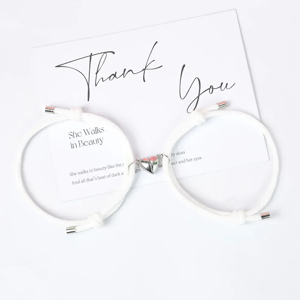 Armbänder für Freundespaar Magnetisches Herz Gourmette 3