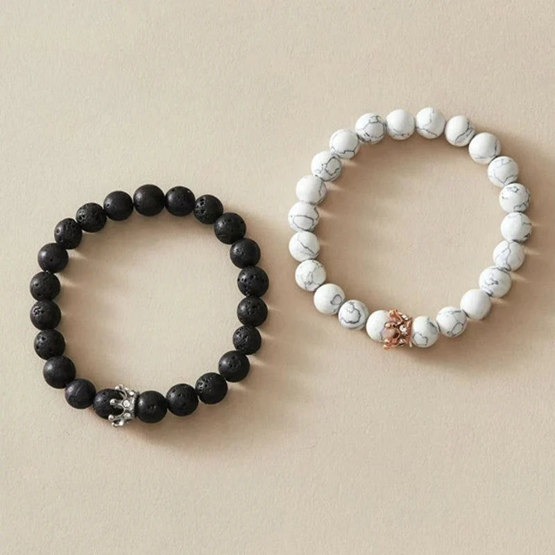 Armbänder für Paare Gourmette Krone König & Königin