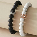 Armbänder für Paare Gourmette Krone König & Königin