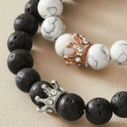 Armbänder für Paare Gourmette Krone König & Königin