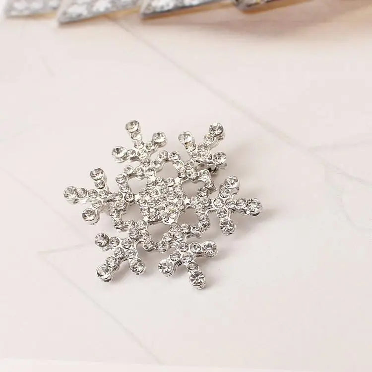 Winter Schneeflocken Brosche Damen Silber