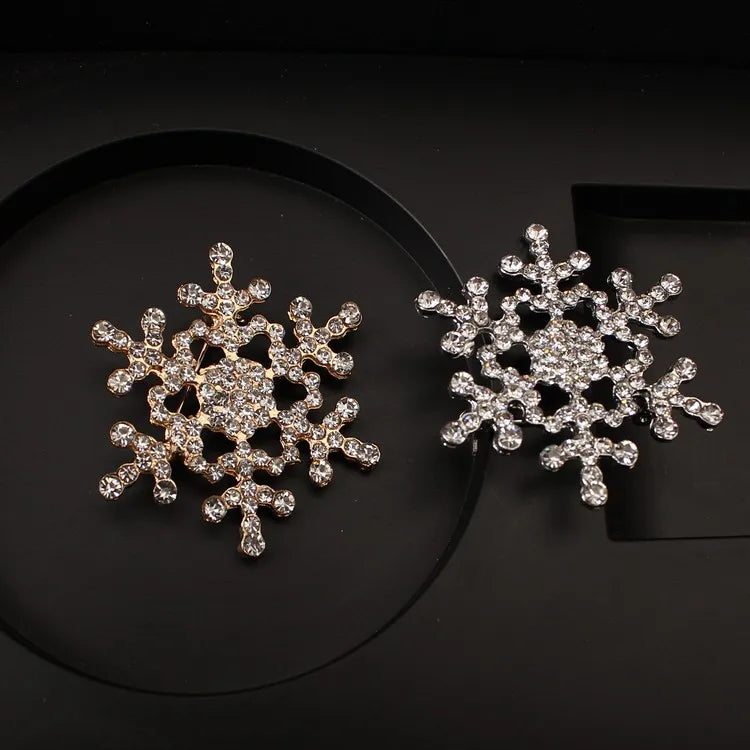 Winter Schneeflocken Brosche Damen Gold