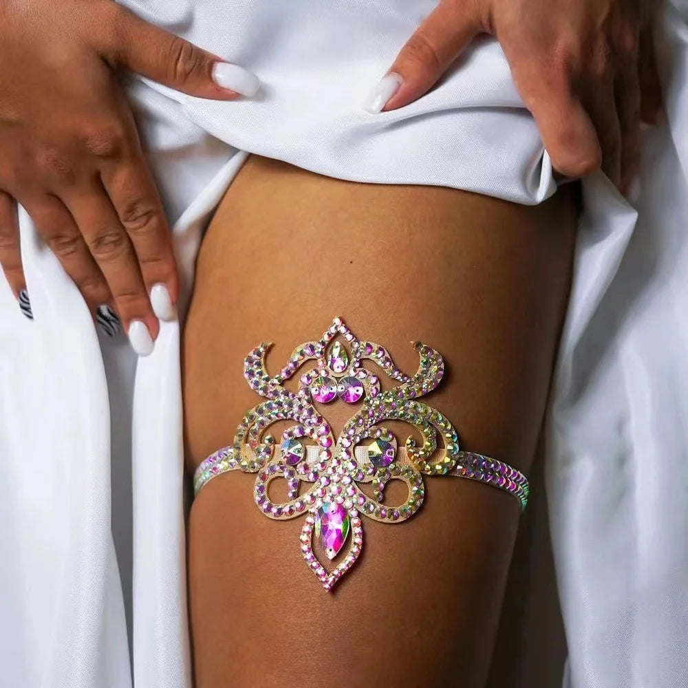 Bunte Oberschenkelskette - Beinschmuck für Frauen
