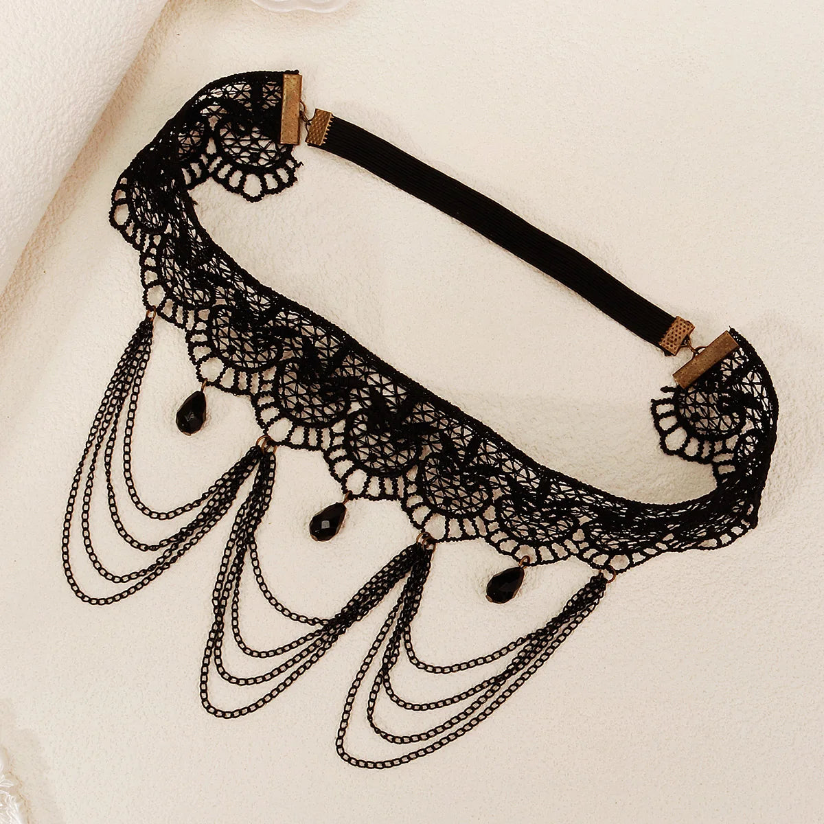 Schwarze Spitzen-Oberschenkelskette - Beinschmuck für Damen