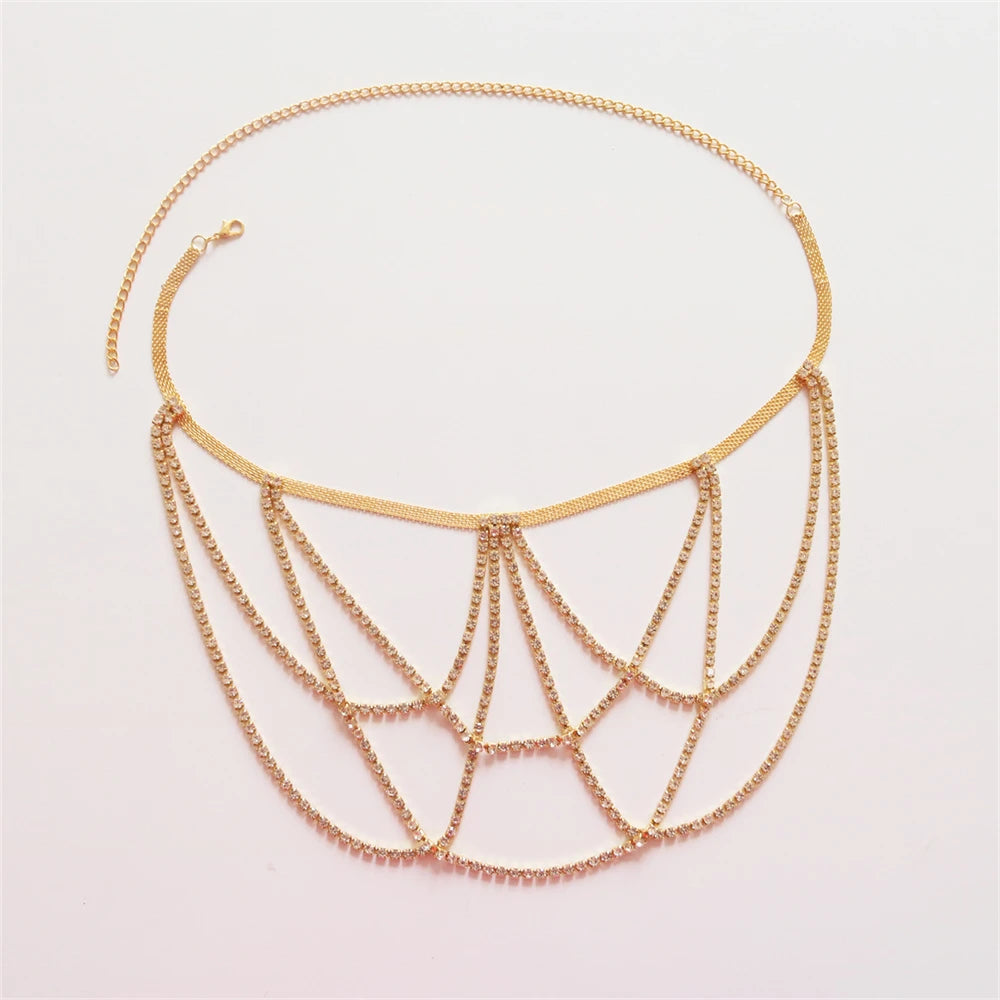 Strass-Oberschenkelschmuck – Beinschmuck für Damen, Gold