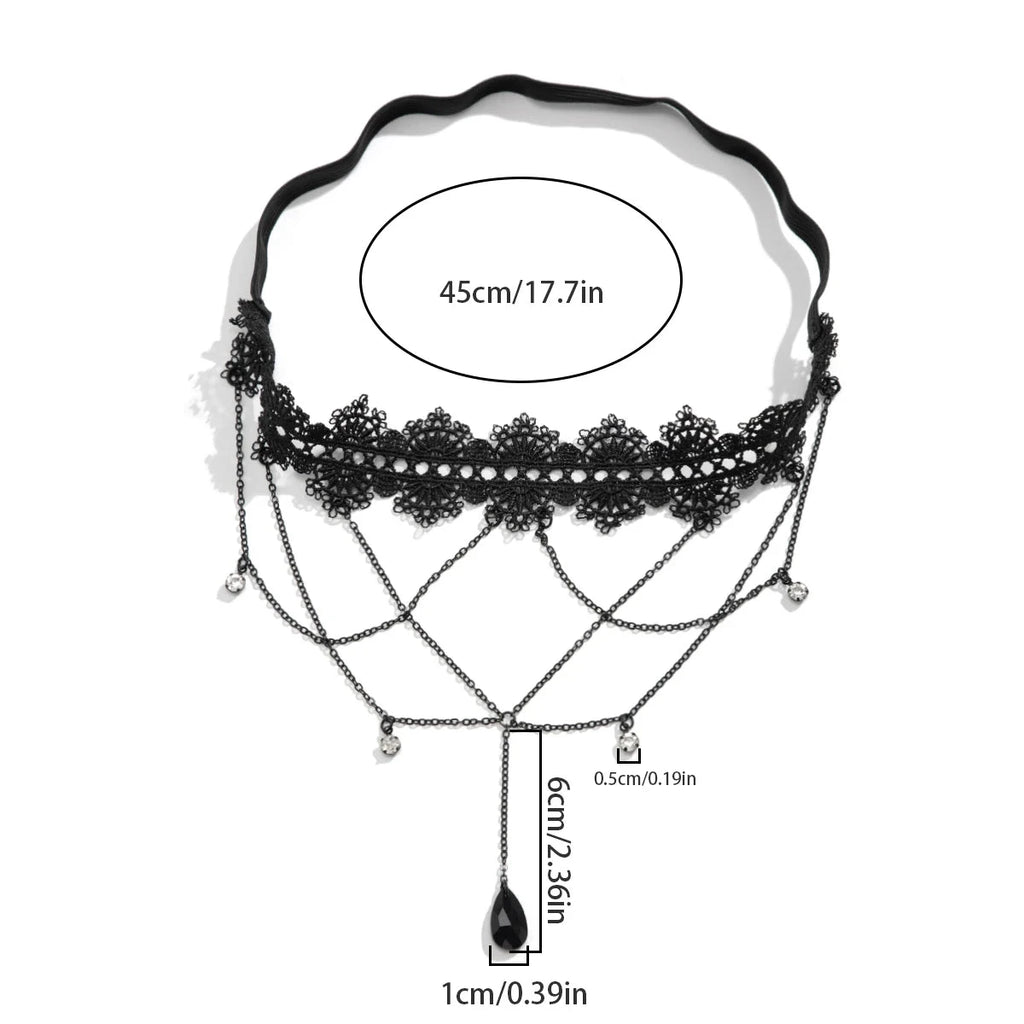 Schwarze Oberschenkelskette - Körper-Oberschenkel Schmuck Damen Bein
