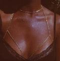 Damen-Dekolleté-Kette Brustschmuck Silber