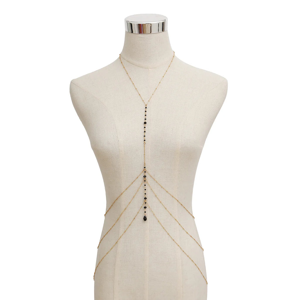 Damen-Drehteilkette Halskette Schwarz Gold