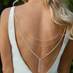 Rückenkette Halskette Rückenornament Damen Silber