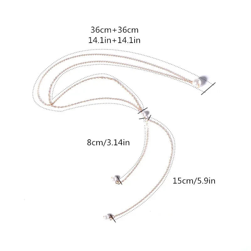 Rückenkette Halskette Rückenornament Damen Perlen