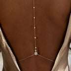 Frauen Rückenketten Halskette Rückenverzierung Silber